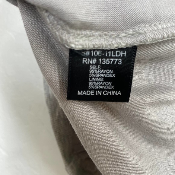 Olivaceous Gray Ribbed V Neck Tank Tshirt Bodycon Lined Mini Dress Medium - Picture 8 of 10